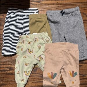 Old Navy Kids Bottoms Set - Striped, Olive, Gray, Rainbow, Tan